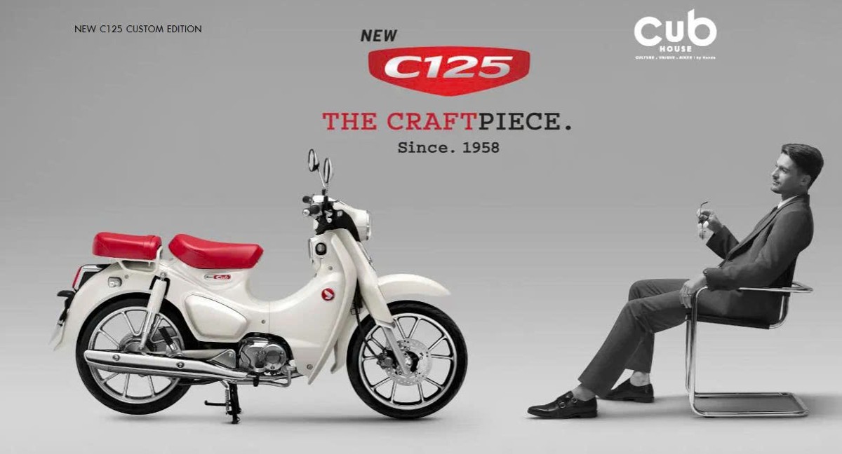 Honda Super Cub 125 Custom Edition 2025 màu trắng nhập khẩu Thái Lan
