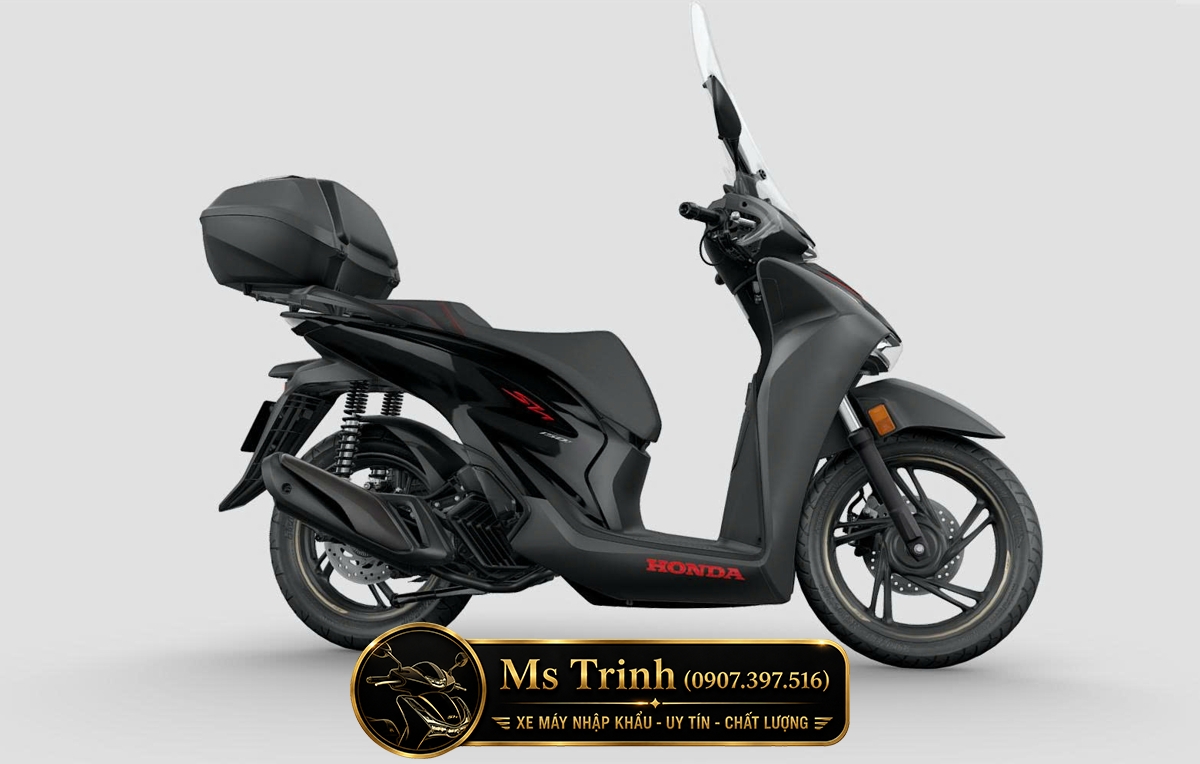 Honda SH150i Ý 2026 Standard nhập khẩu chính ngạch phối phụ kiện thùng sau Honda SH150i Ý 2026 Standard màu đen nhập Ý nguyên chiếc kèm thùng sau Honda