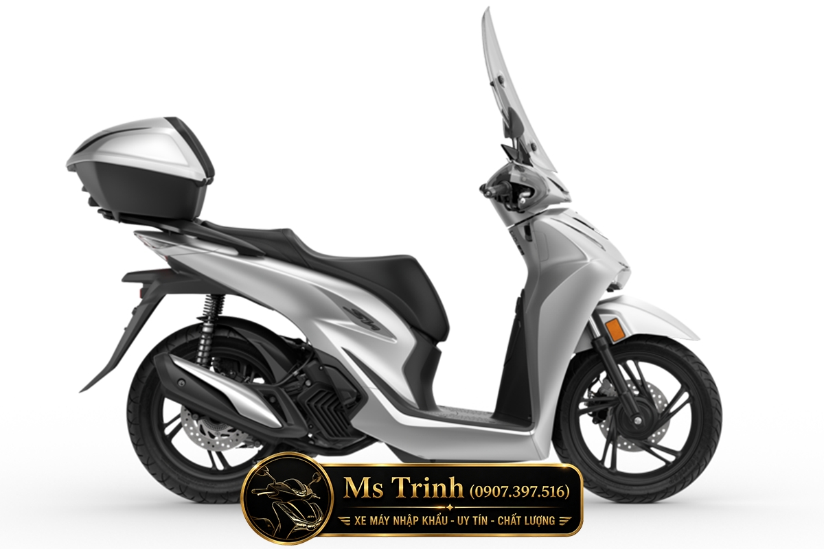 Honda SH150i Standard 2026 màu xám bạc Metallic phong cách châu Âu Honda SH150i Ý 2026 màu xám bạc Metallic nhập khẩu nguyên chiếc nhìn ngang